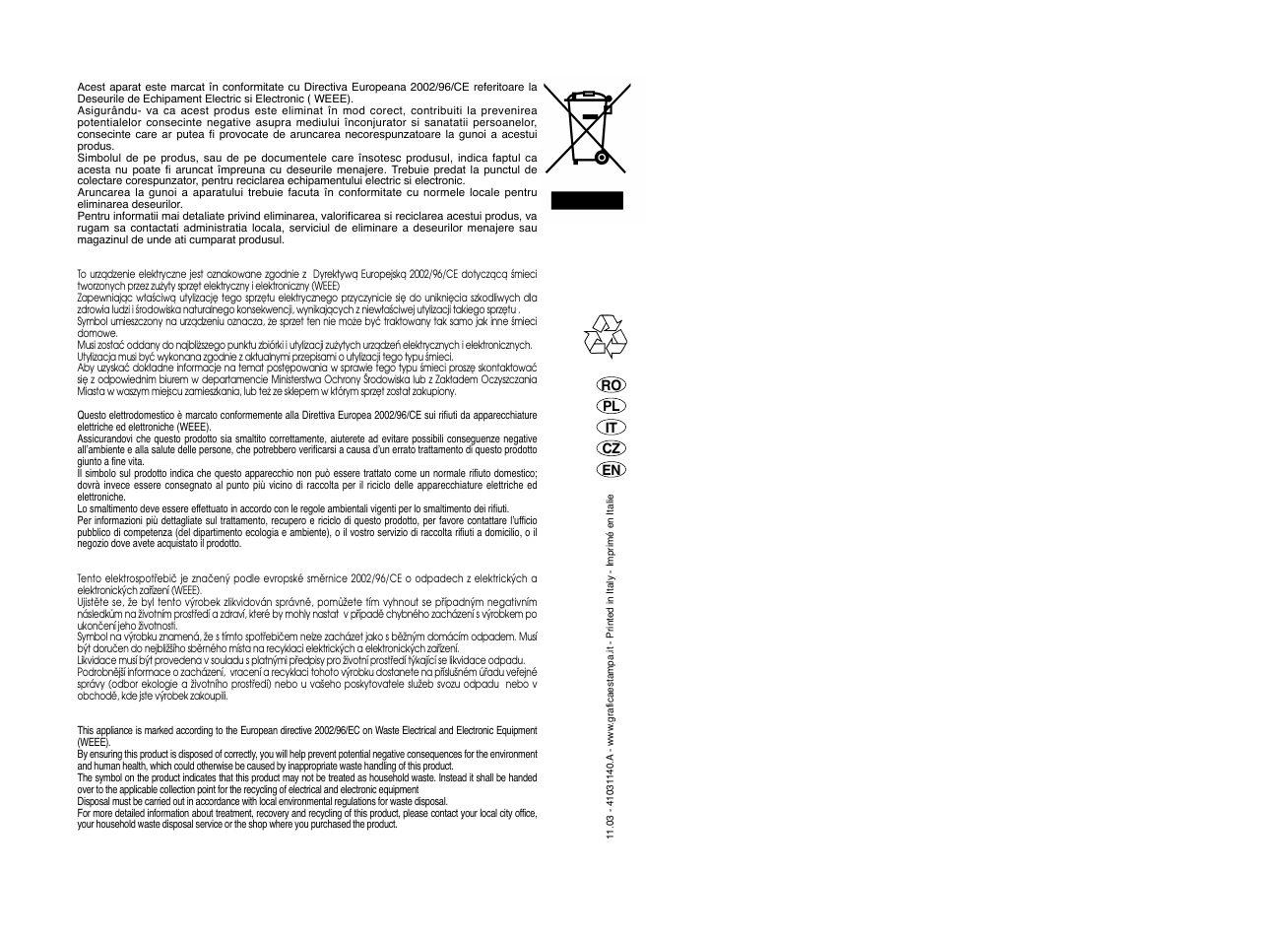 Candy GO4 F105__1-16S User Manual | Page 41 / 41