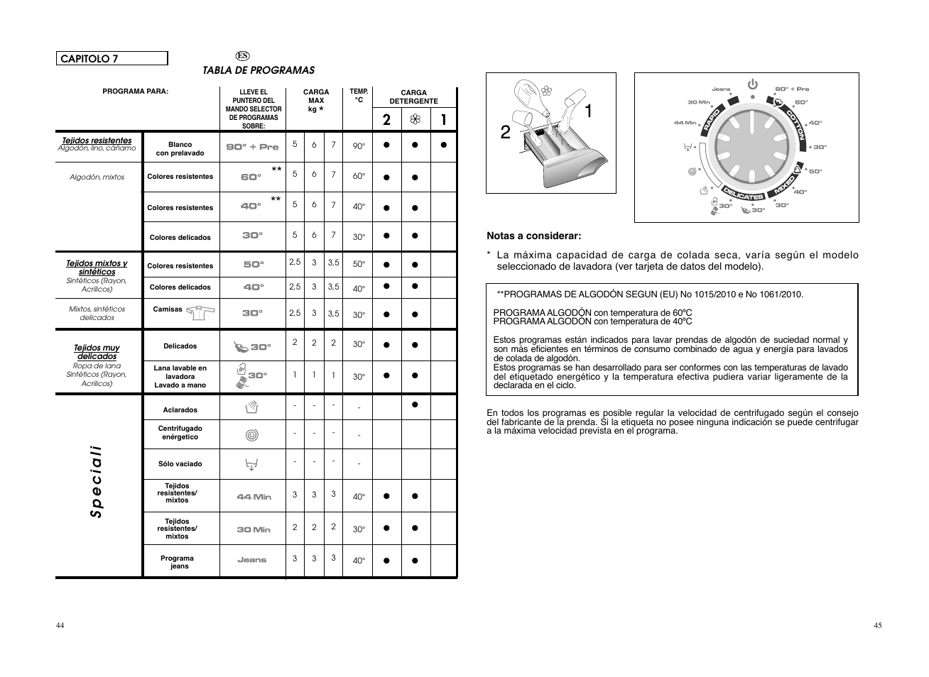 Speciali | Candy EVO4 1072D-S User Manual | Page 23 / 41