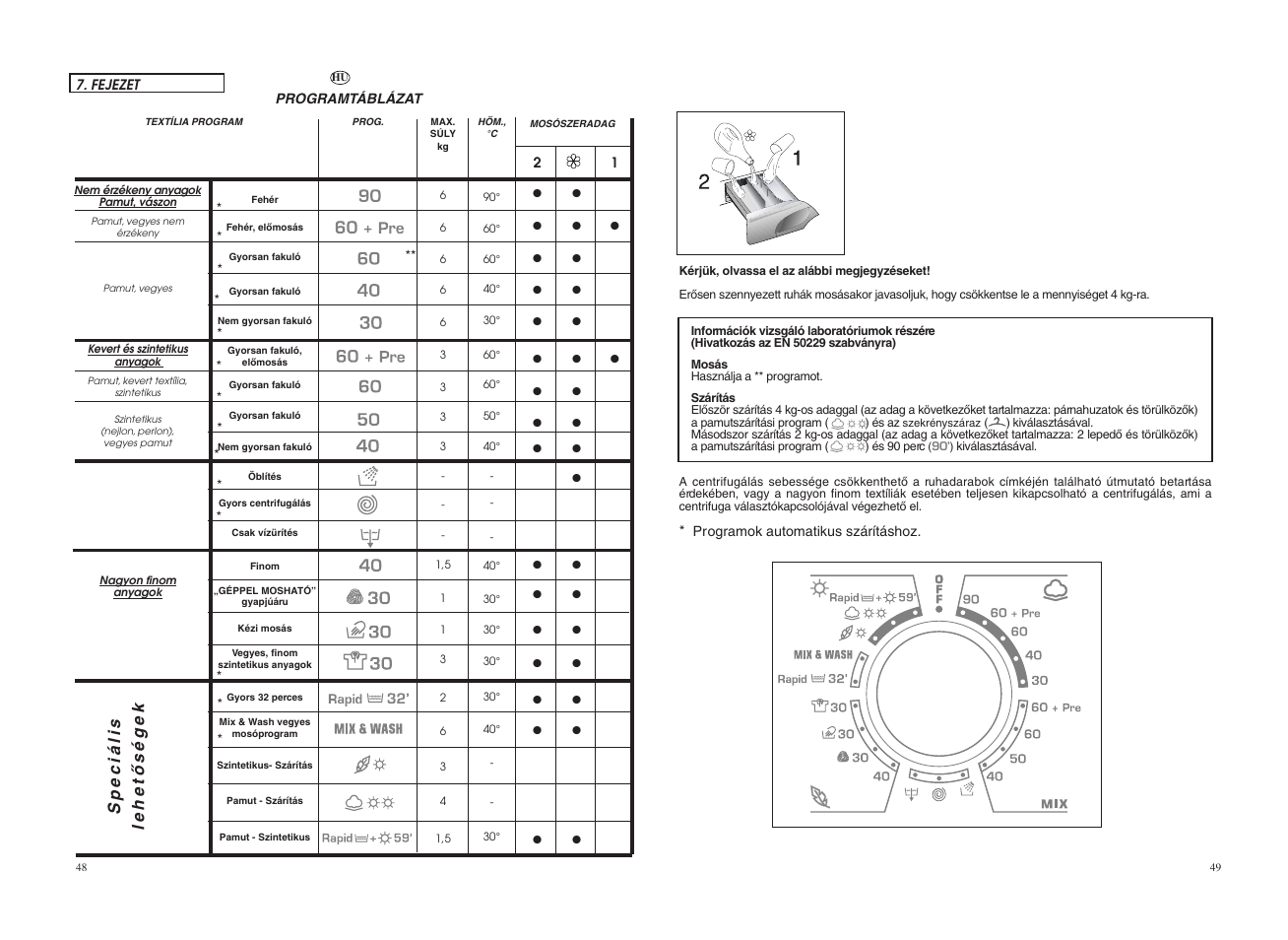 Speciális lehetœségek | Candy GO W164-10S User Manual | Page 25 / 49