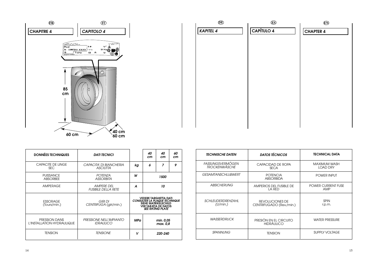 Candy GO4 127DF__L1-S User Manual | Page 8 / 41
