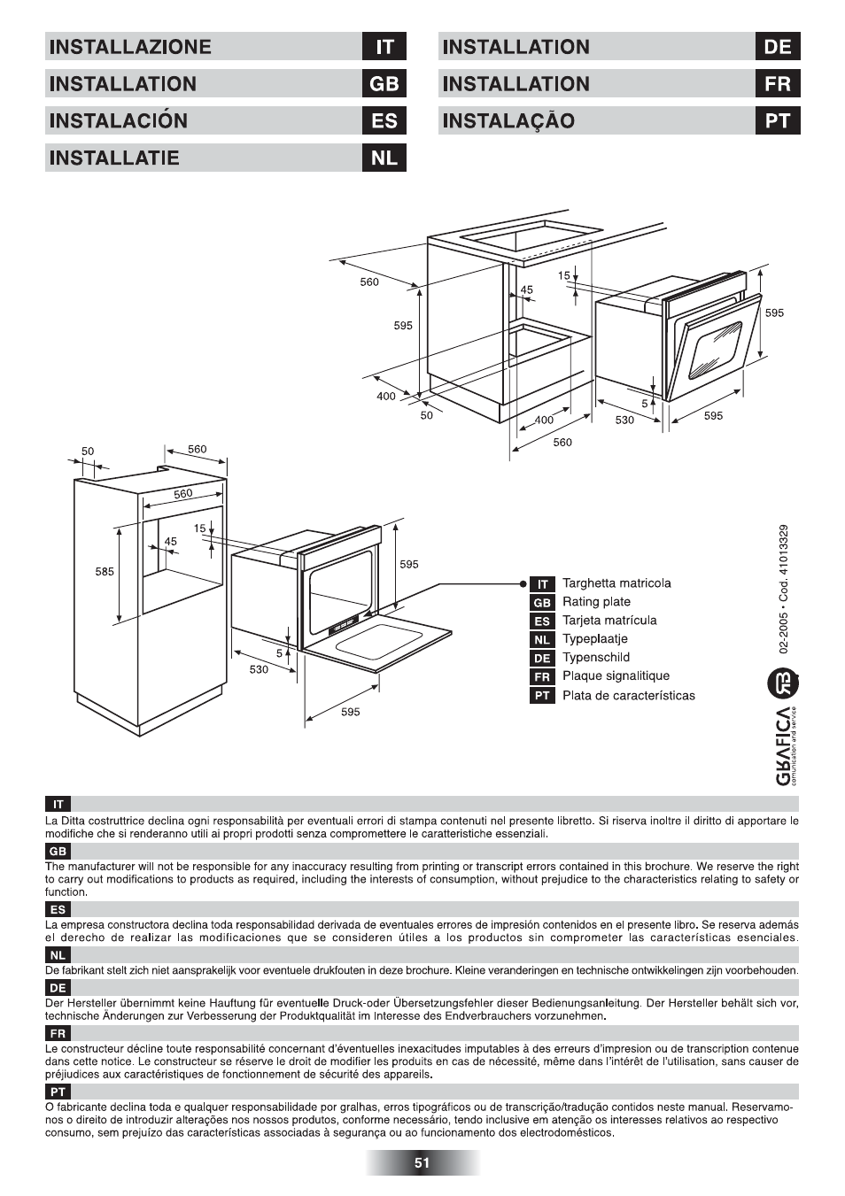 Candy FO FL 605 X User Manual | Page 52 / 52