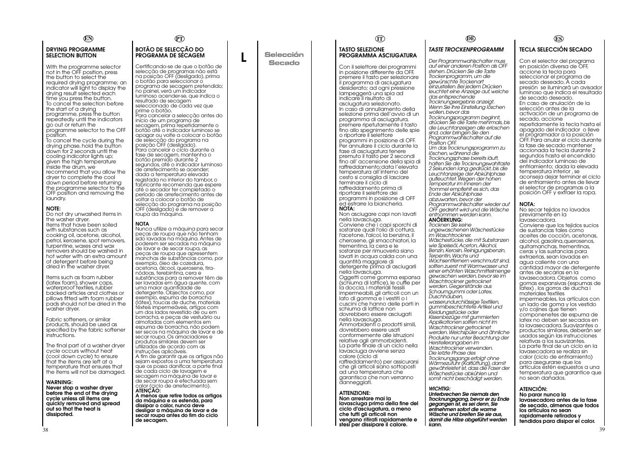 Candy EVOW 4963D-37 User Manual | Page 20 / 53