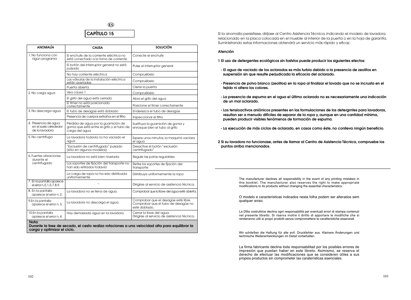 Candy EVOW 4963D-37 User Manual | Page 52 / 53