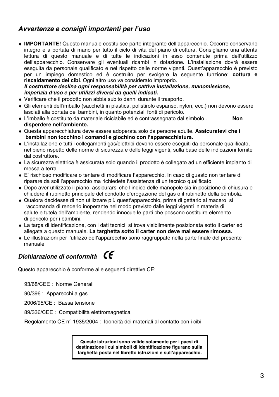 Avvertenze e consigli importanti per l uso | Candy PC PSL 750 SX User Manual | Page 5 / 94