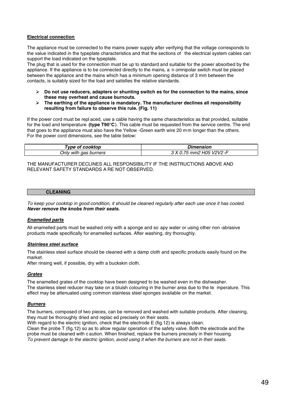 Candy PC PSL 750 SX User Manual | Page 51 / 94