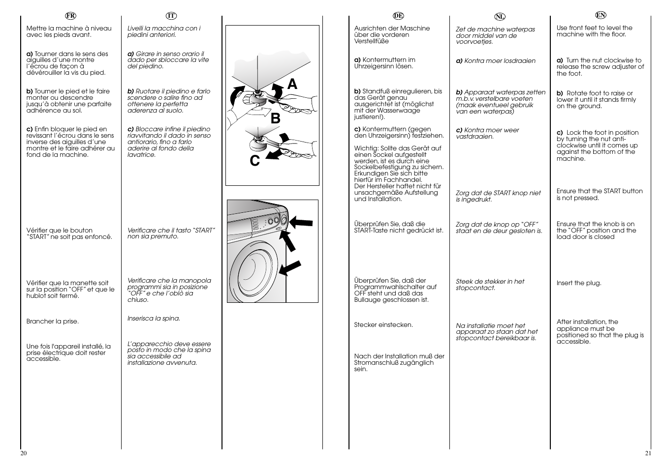 Ab c | Candy LB CBD 1425 SY User Manual | Page 11 / 37