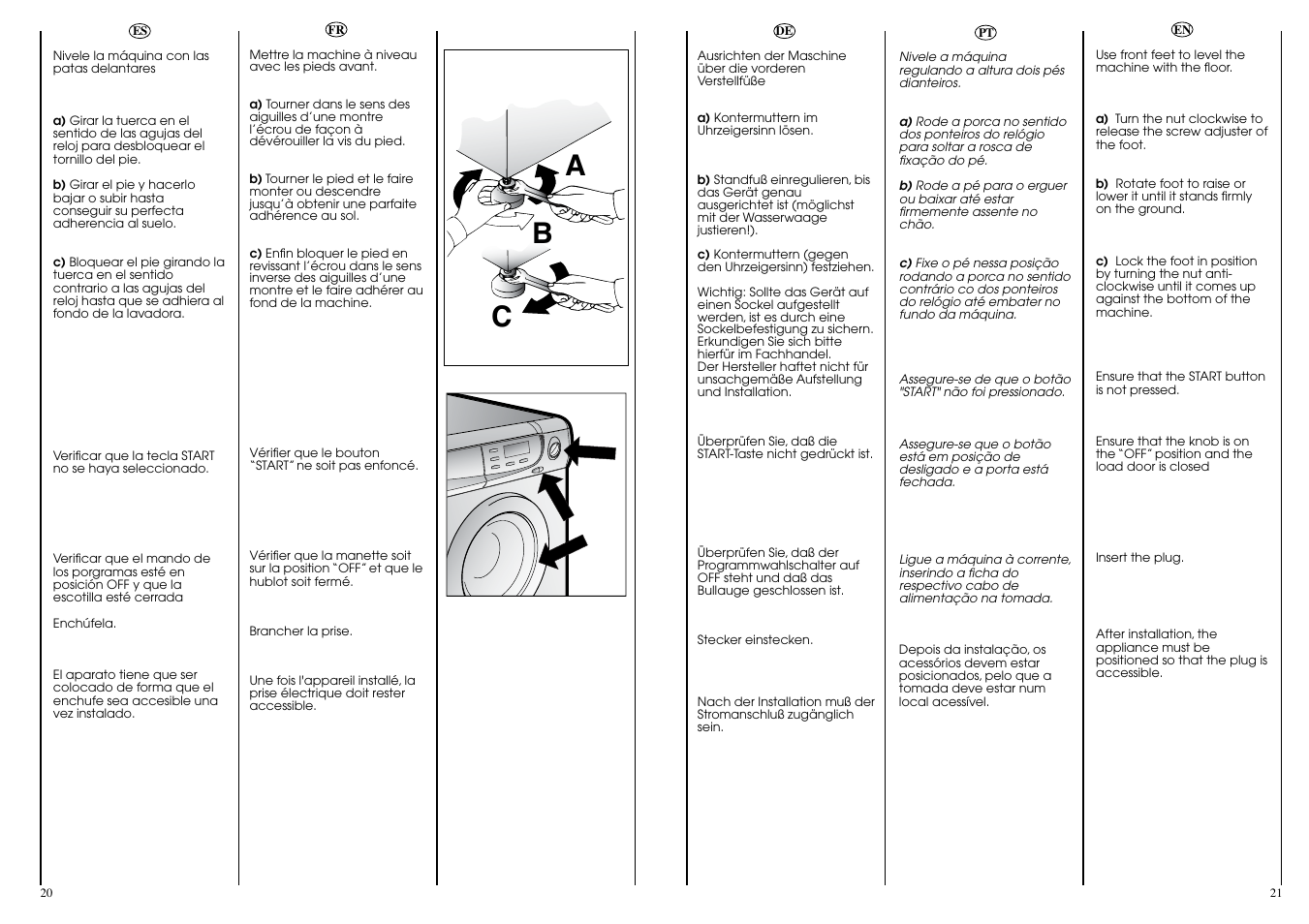 Ab c | Candy ACTIVA SMART 106 ES User Manual | Page 11 / 37