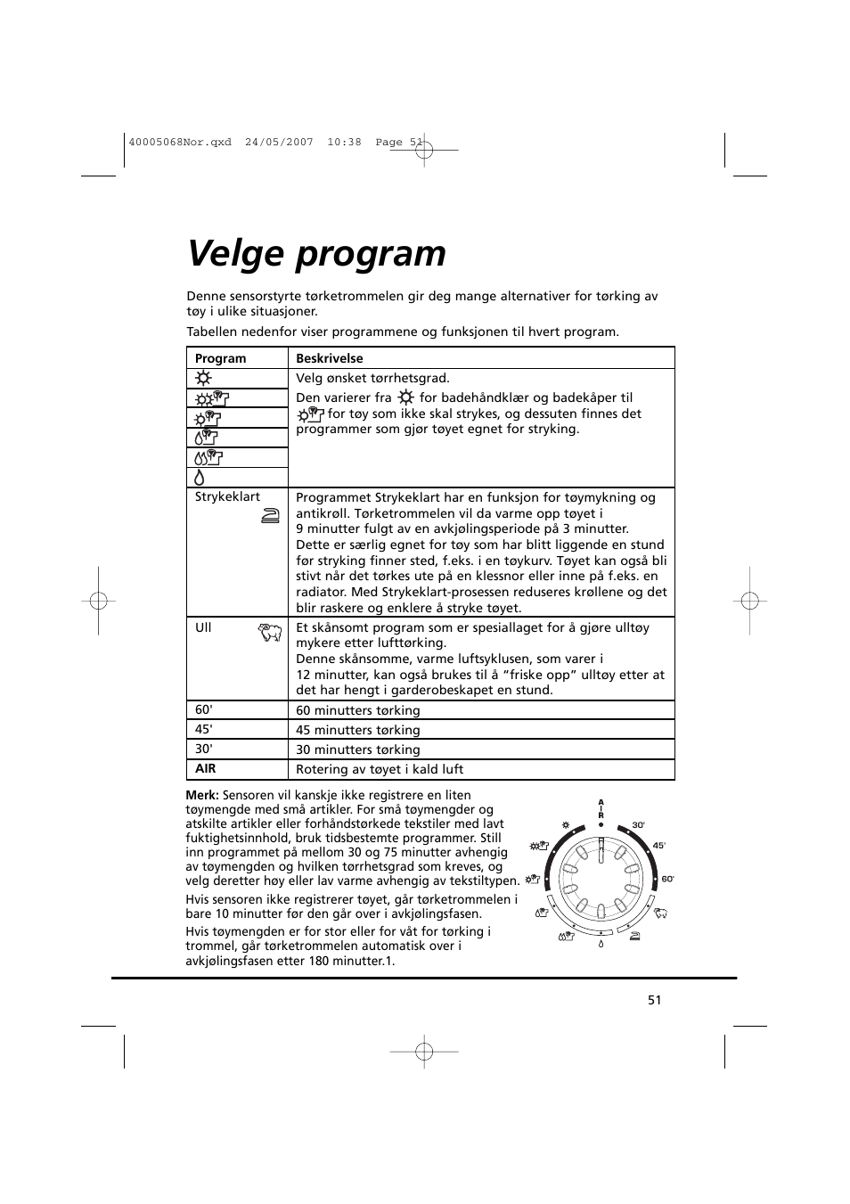 Velge program | Candy GO DC 78-86S User Manual | Page 51 / 110