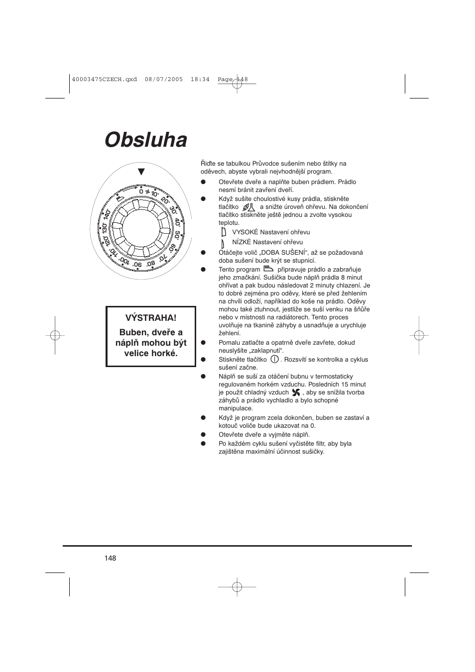 Obsluha | Candy AB CV1 16- SY User Manual | Page 148 / 152