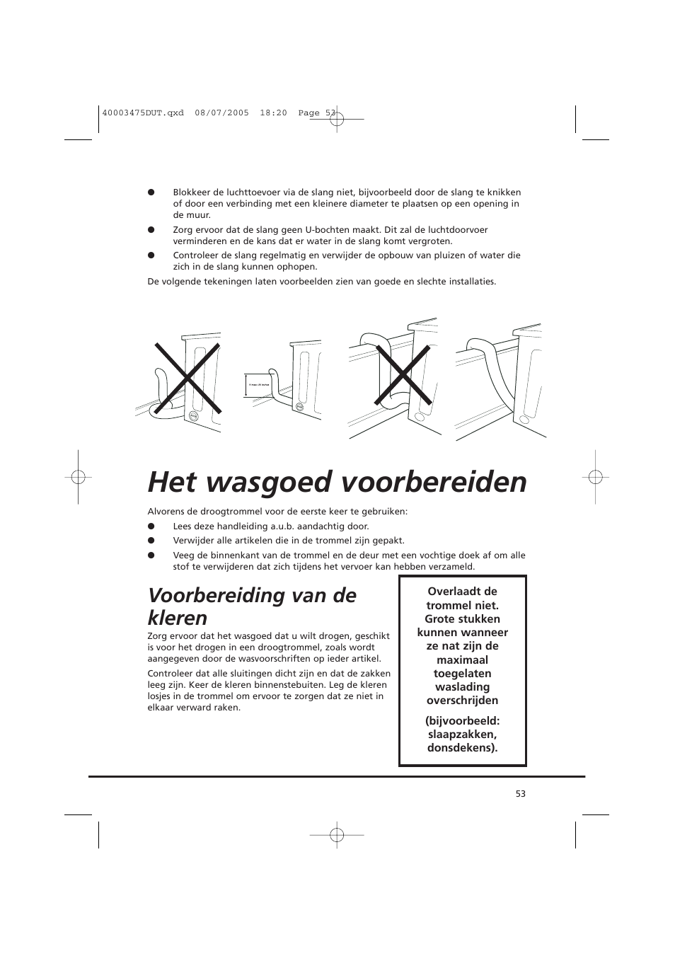 Het wasgoed voorbereiden, Voorbereiding van de kleren | Candy AB CV1 16- SY User Manual | Page 53 / 152