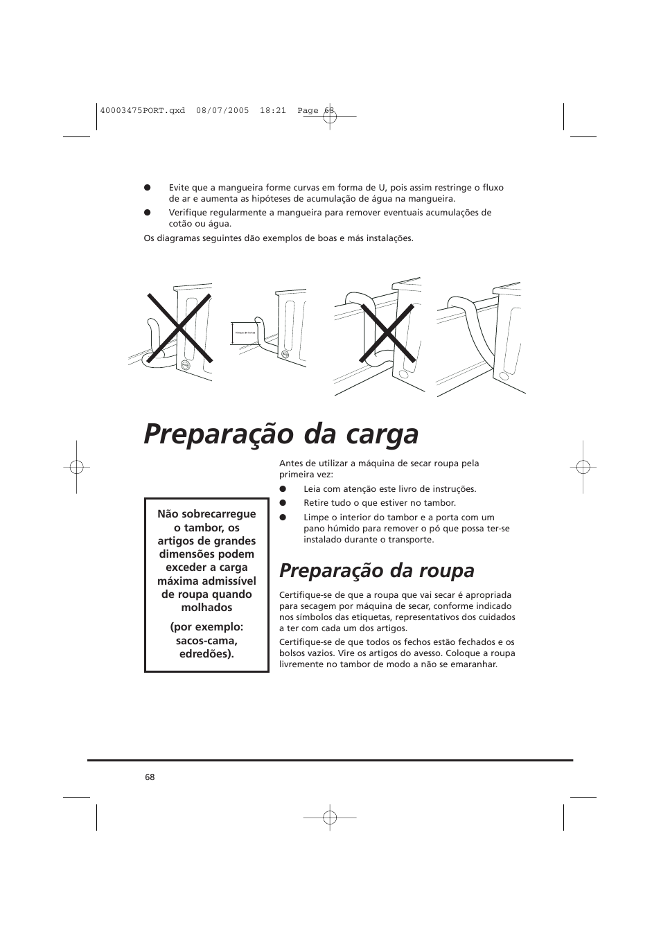 Preparação da carga, Preparação da roupa | Candy AB CV1 16- SY User Manual | Page 68 / 152