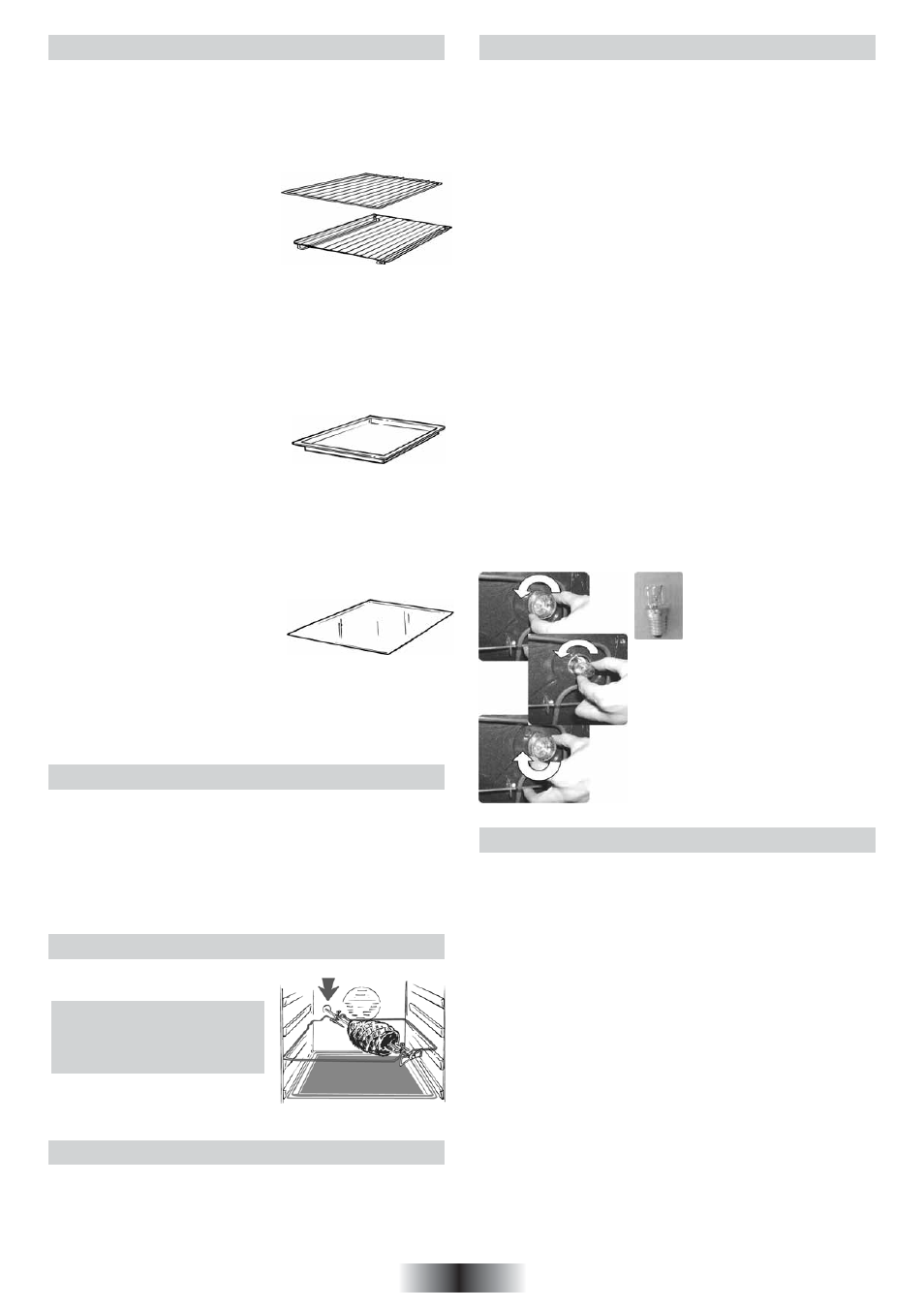 La cottura al grill, Tempi di cottura, Manutenzione del forno | Il girarrosto, Forno autopulente catalitico, Dotazione del forno | Candy FO 2D 966 X User Manual | Page 3 / 51