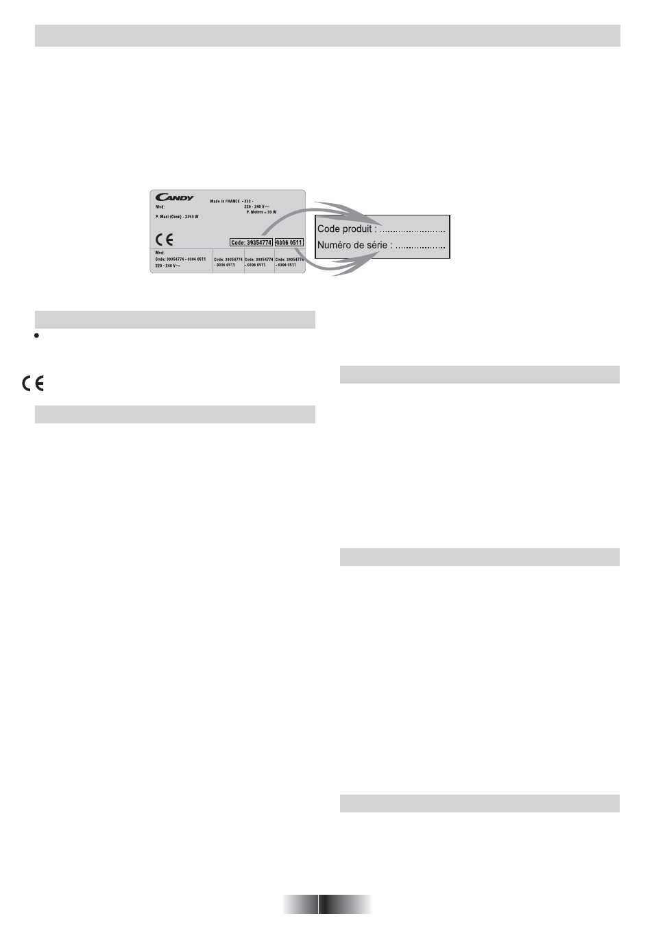 Instructions generales, Declaration de conformité, Consignes de securite | Recommandations, Installation, Important, Raccordement electrique | Candy FO 2D 966 X User Manual | Page 37 / 51