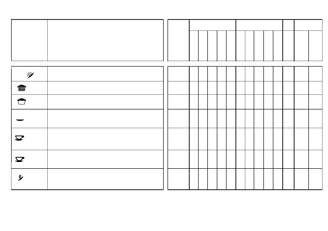 Tabela dos programas | Candy CD 475 S User Manual | Page 16 / 21