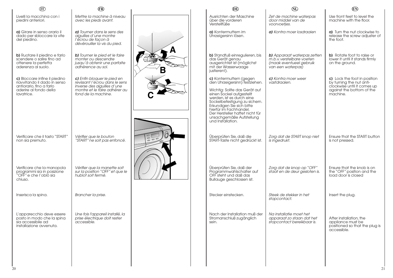 Ab c | Candy LB ACS 130 P SY User Manual | Page 11 / 37