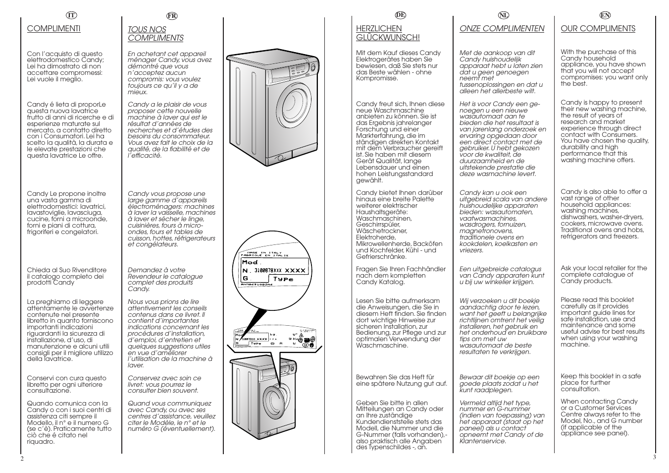 Candy LB ACS 130 P SY User Manual | Page 2 / 37