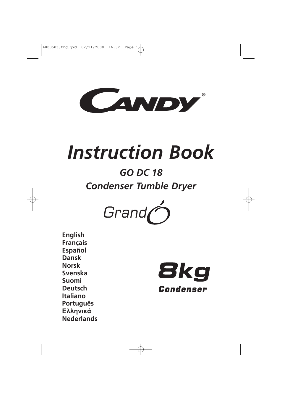 Candy GO DC 18-37S User Manual | 220 pages