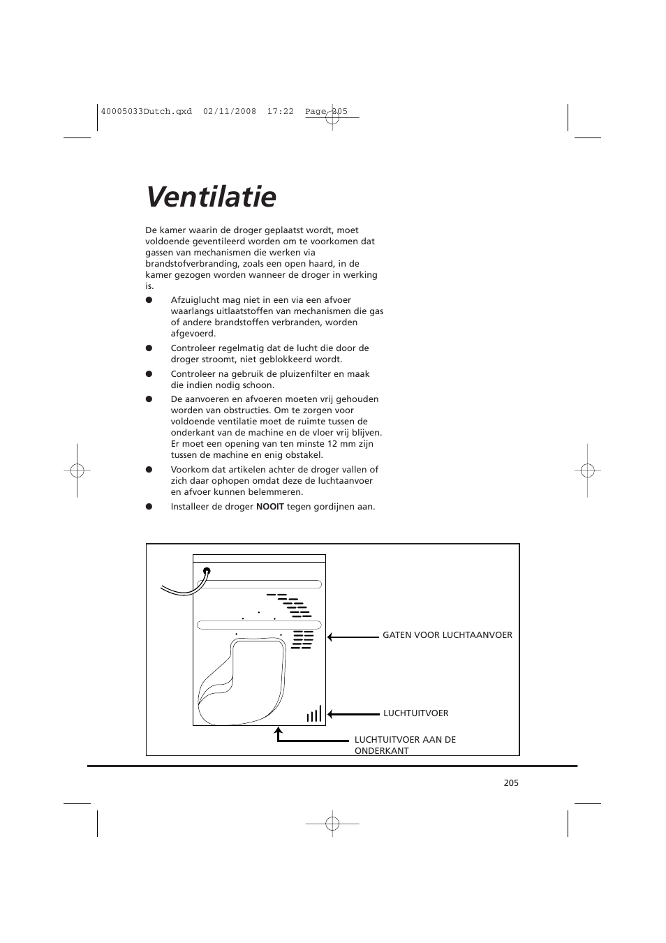 Ventilatie | Candy GO DC 18-37S User Manual | Page 205 / 220