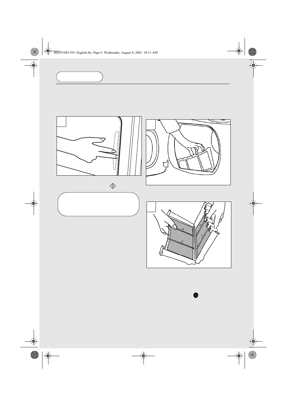 Opening the door, Filter | Candy CIV 149 EX User Manual | Page 6 / 100
