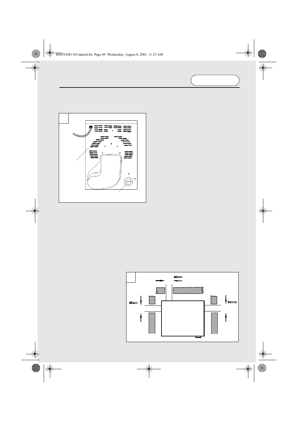 Installations- og ventilationskrav, Dansk | Candy CIV 149 EX User Manual | Page 69 / 100