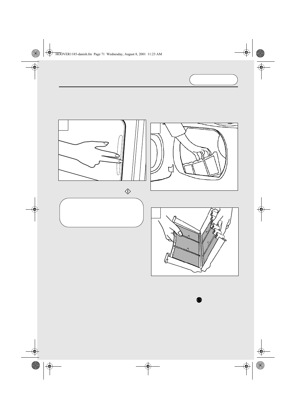 Åbning af døren, Filter | Candy CIV 149 EX User Manual | Page 71 / 100