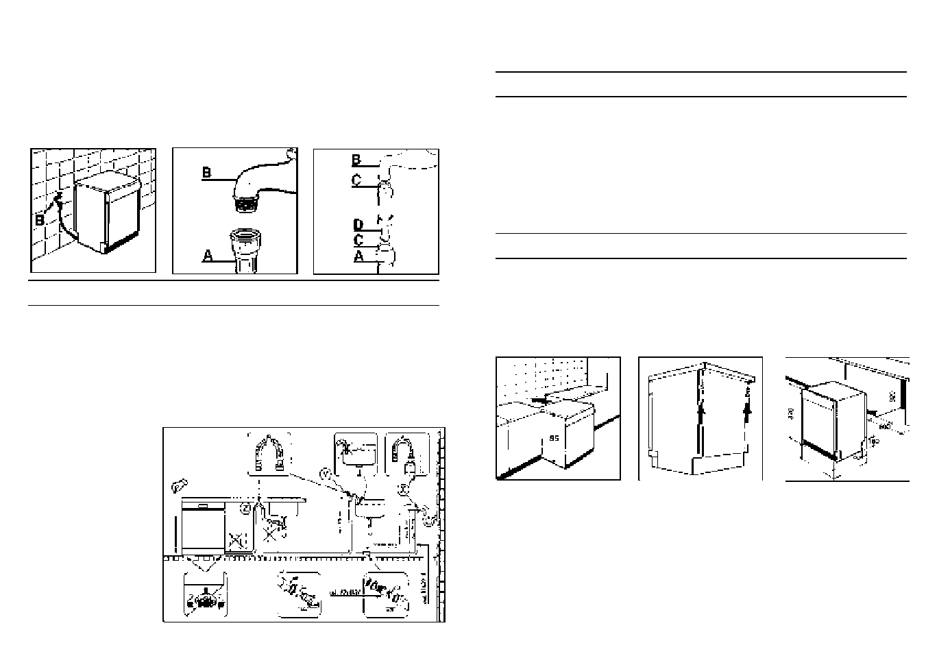 Installation dans un ensemble de cuisine moderne, Ouverture de la porte | Candy LS CD 374 SK User Manual | Page 4 / 41