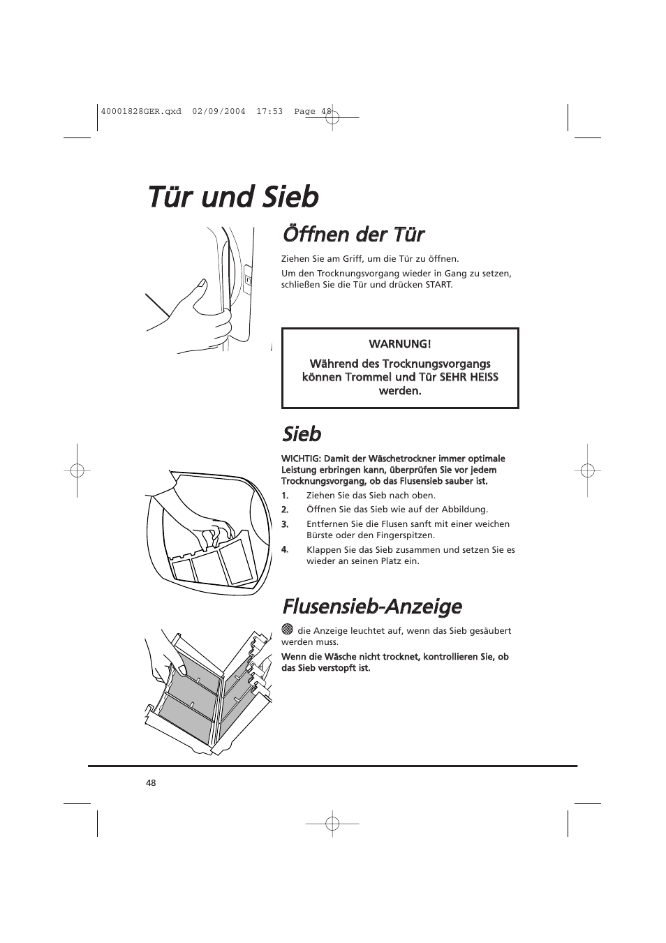 Ttü ürr u un nd d s siie eb b, Ssiie eb b, Ffllu usse en nssiie eb b--a an nz ze eiig ge e | Candy AB CDC 679 XT- 88 User Manual | Page 48 / 76