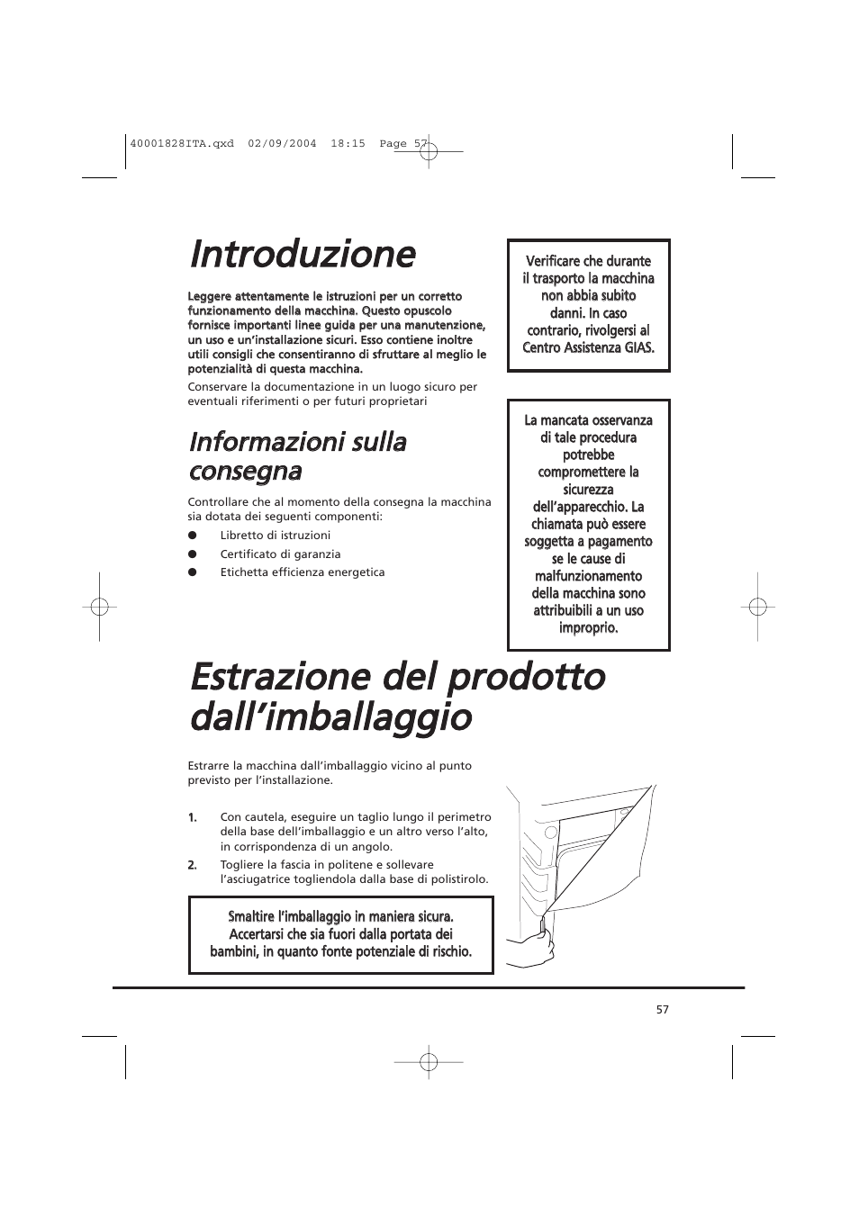 Iin nttrro od du uz ziio on ne e | Candy AB CDC 679 XT- 88 User Manual | Page 57 / 76