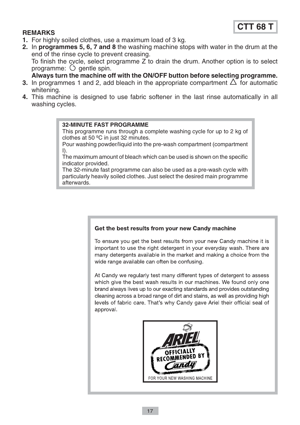Ctt 68 t | Candy LB CTT 68 T CI User Manual | Page 15 / 17