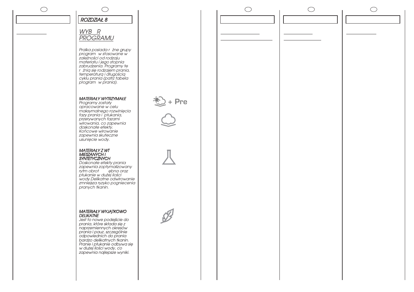 Selection, Programm/ temperaturwahl, Wyb ó r programu | Selezione programmi | Candy CDB 475D-01S User Manual | Page 31 / 53