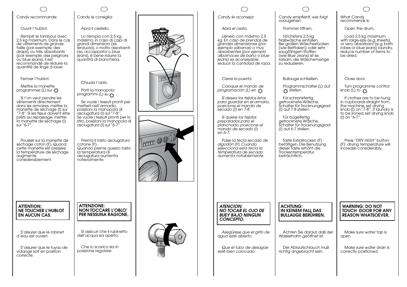 2,5 kg max | Candy CIW 100 T User Manual | Page 31 / 41