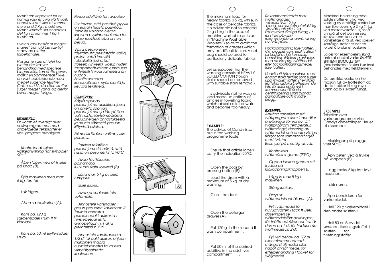 90° c 5 kg max | Candy LB CBL 100 SY User Manual | Page 29 / 37