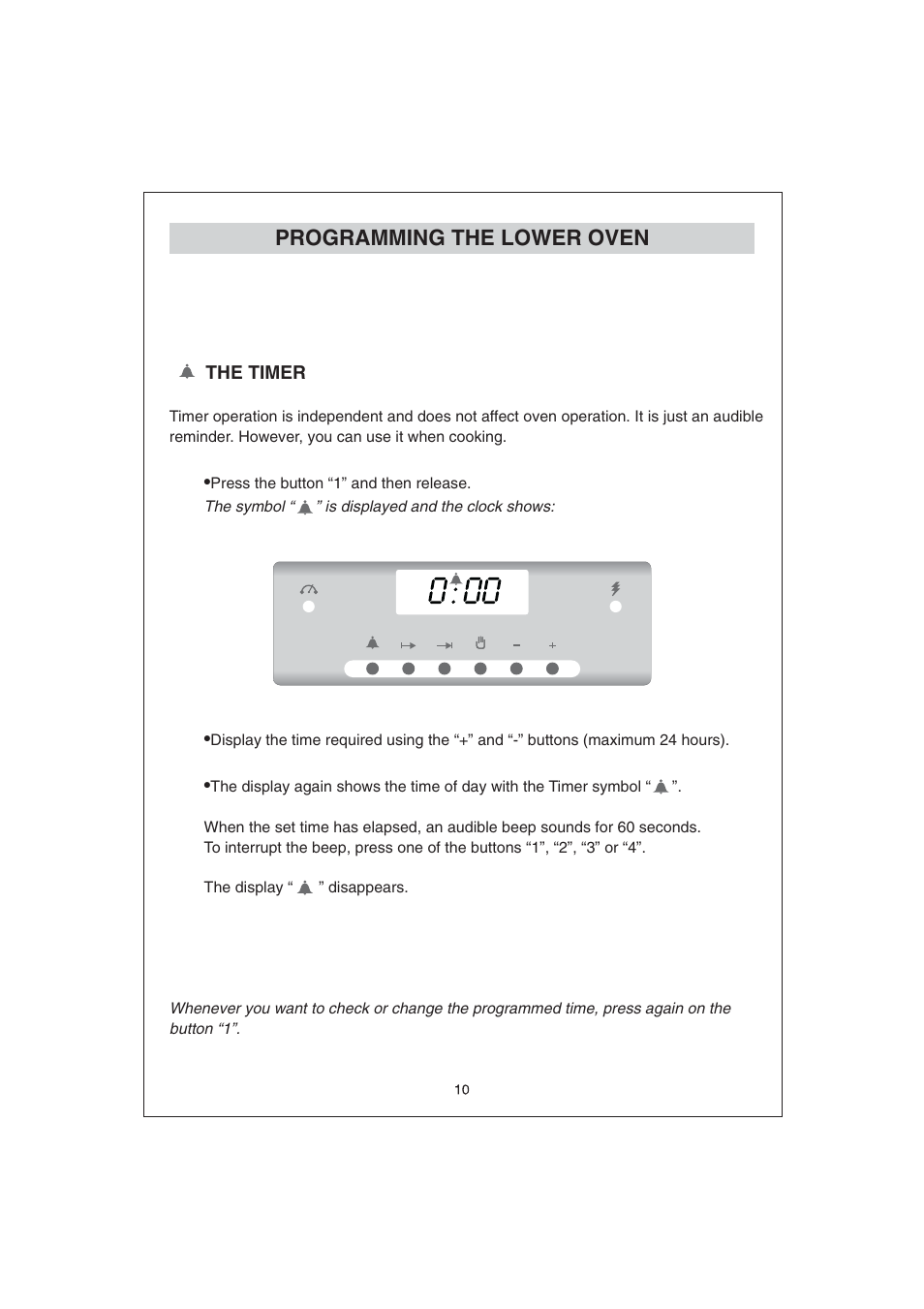 Programming the lower oven | Candy FO FDP 299 X User Manual | Page 11 / 20