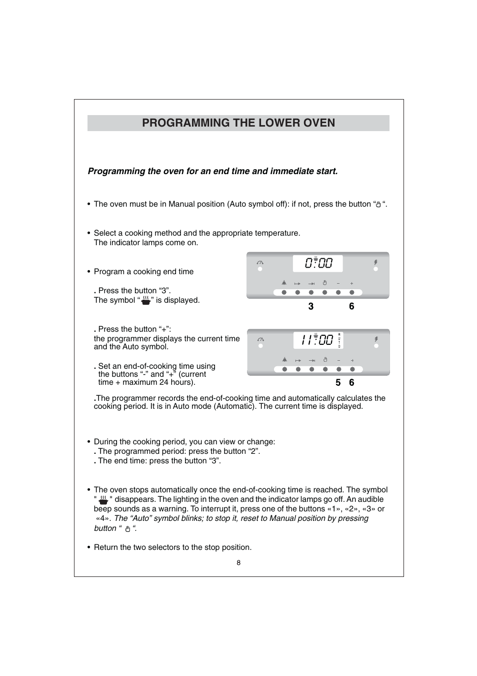 Programming the lower oven | Candy FO FDP 299 X User Manual | Page 9 / 20