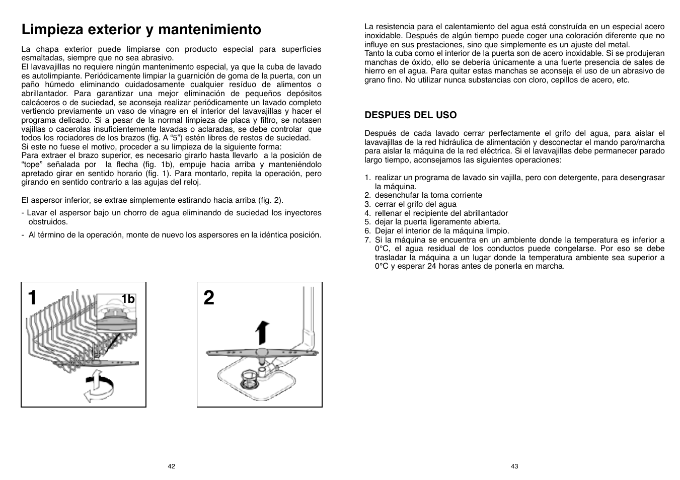 Limpieza exterior y mantenimiento | Candy CD 500 User Manual | Page 22 / 65