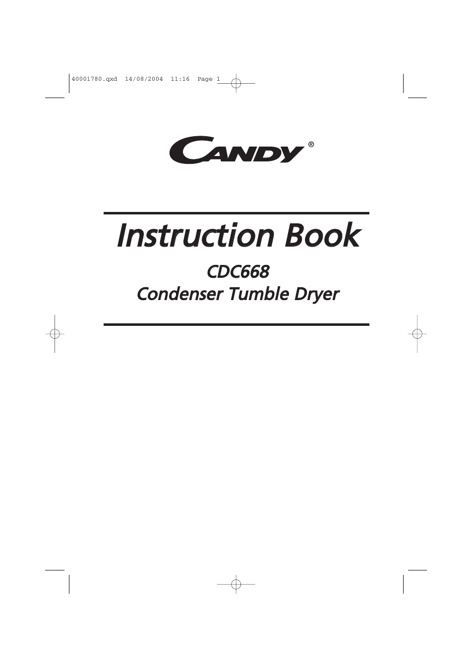 Candy AB CDC 668 - SY User Manual | 112 pages