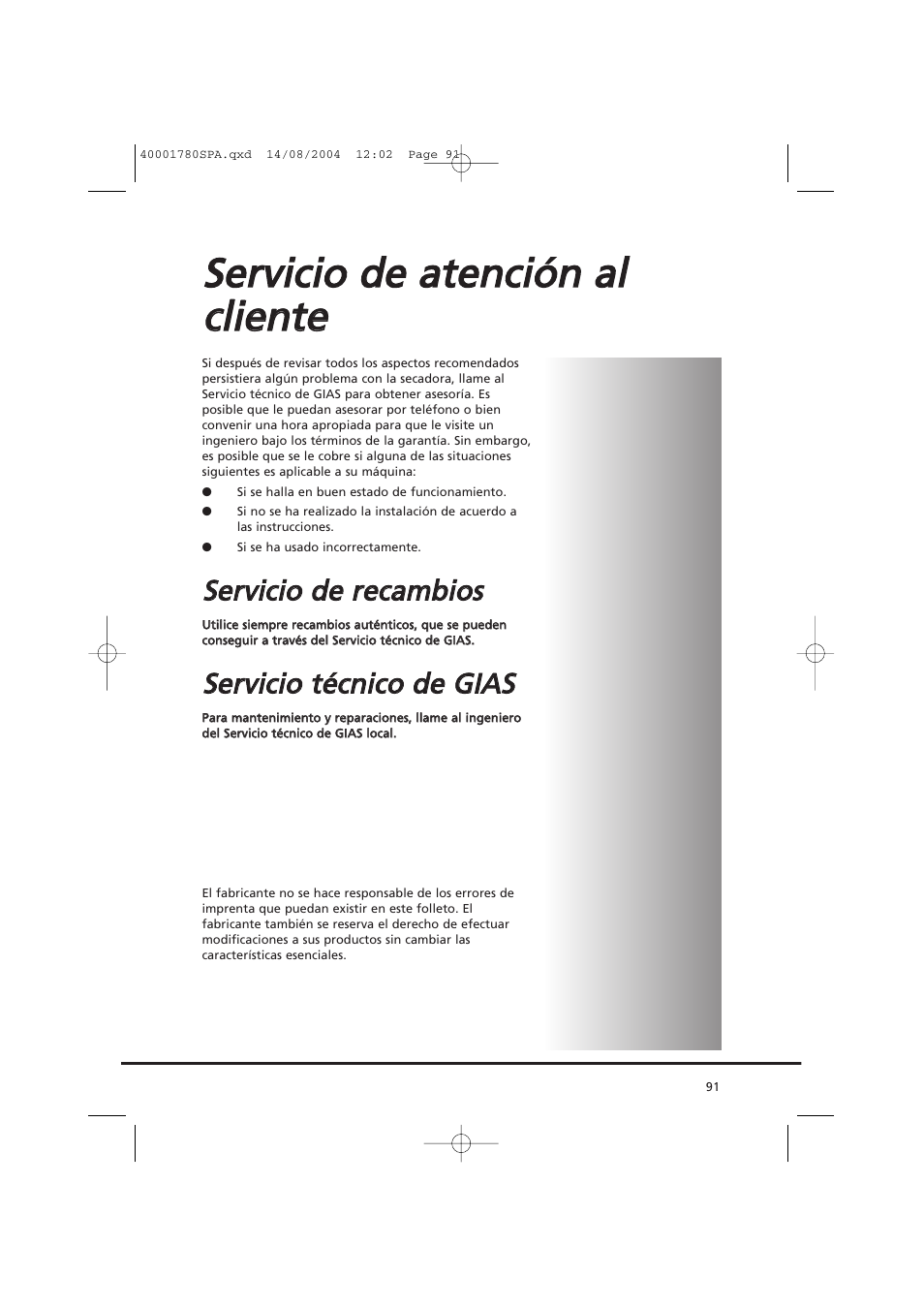 Sse errv viicciio o d de e rre ecca am mb biio oss | Candy AB CDC 668 - SY User Manual | Page 91 / 112