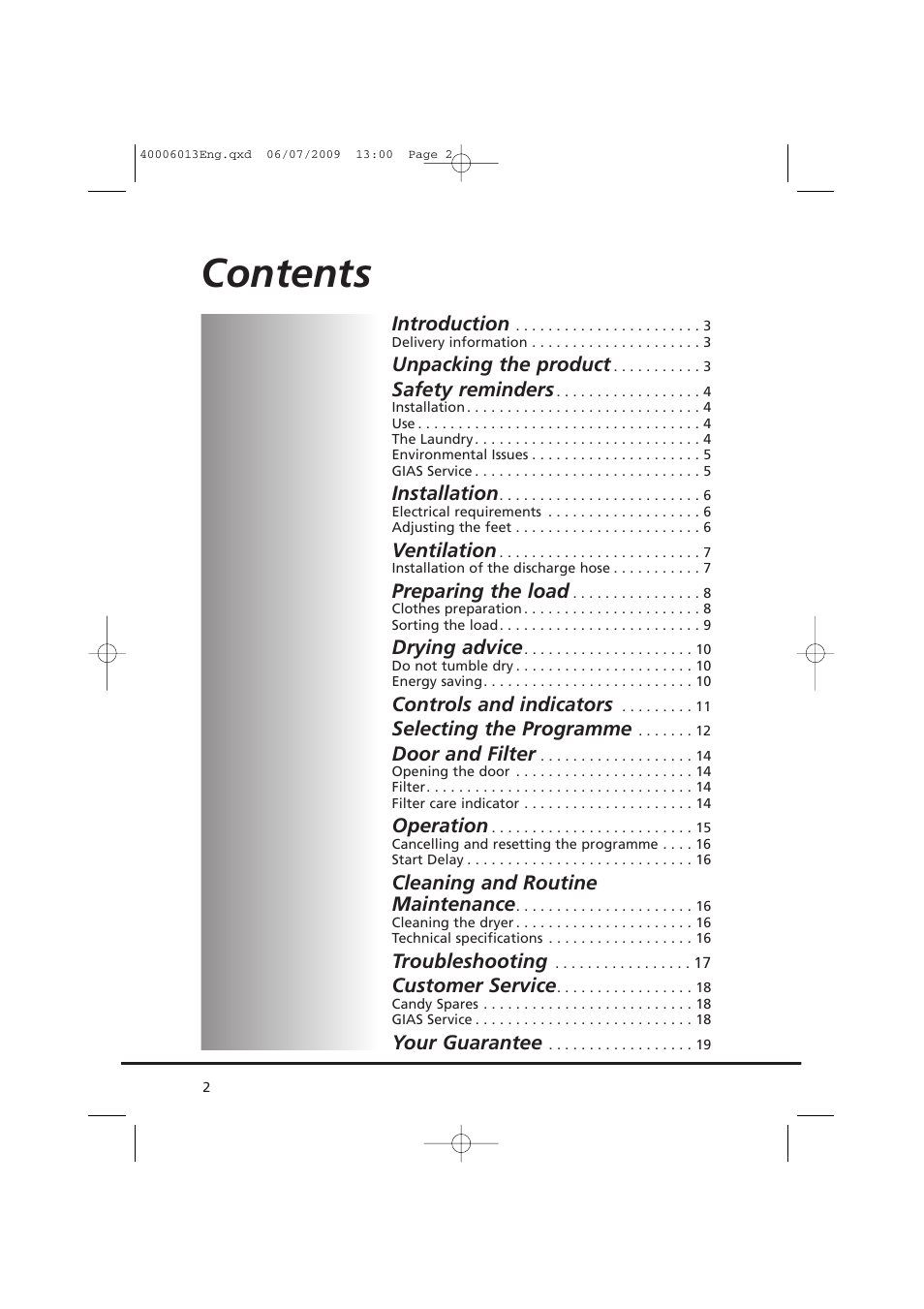 Candy GO V58F User Manual | Page 2 / 24