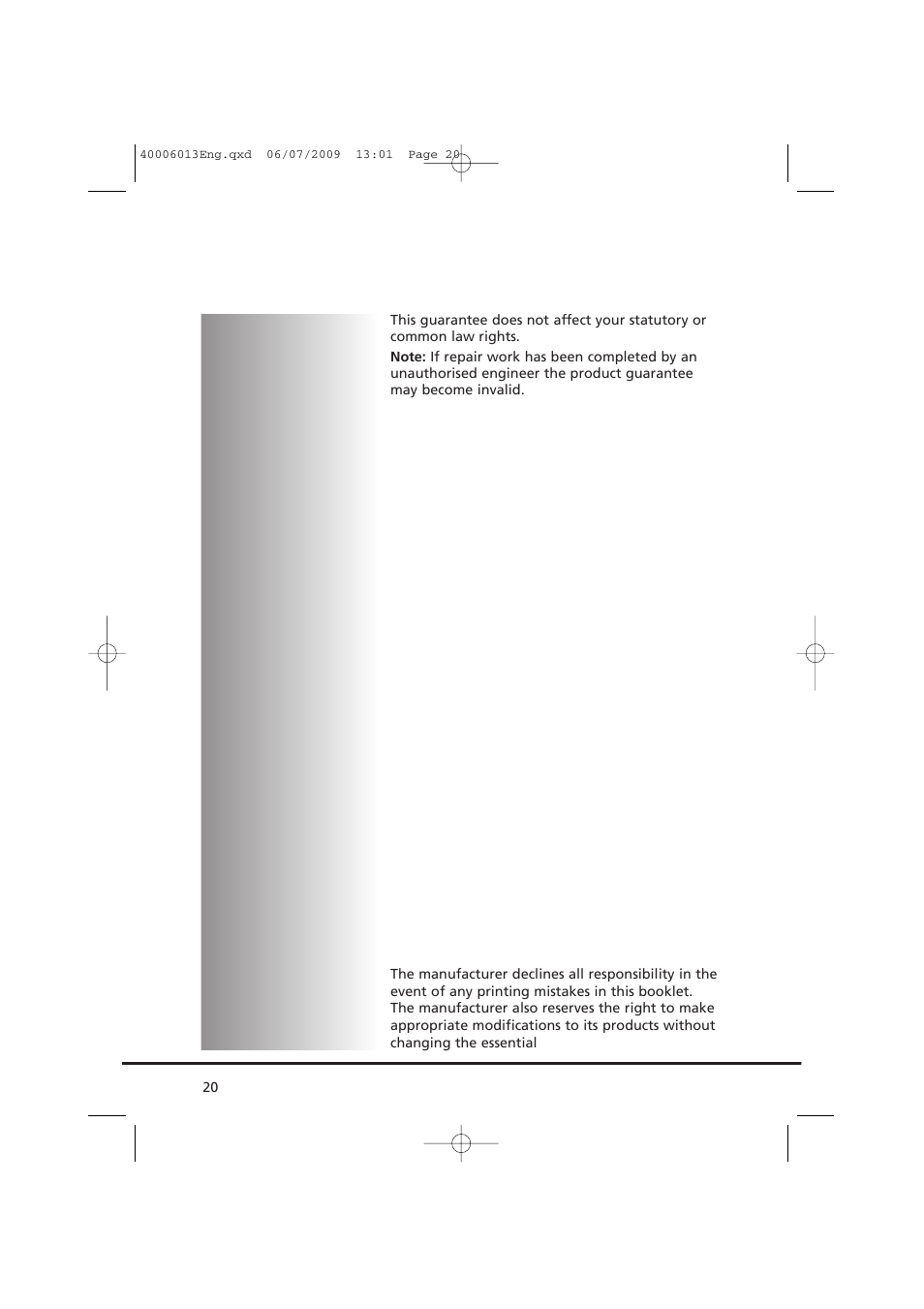 Candy GO V58F User Manual | Page 20 / 24