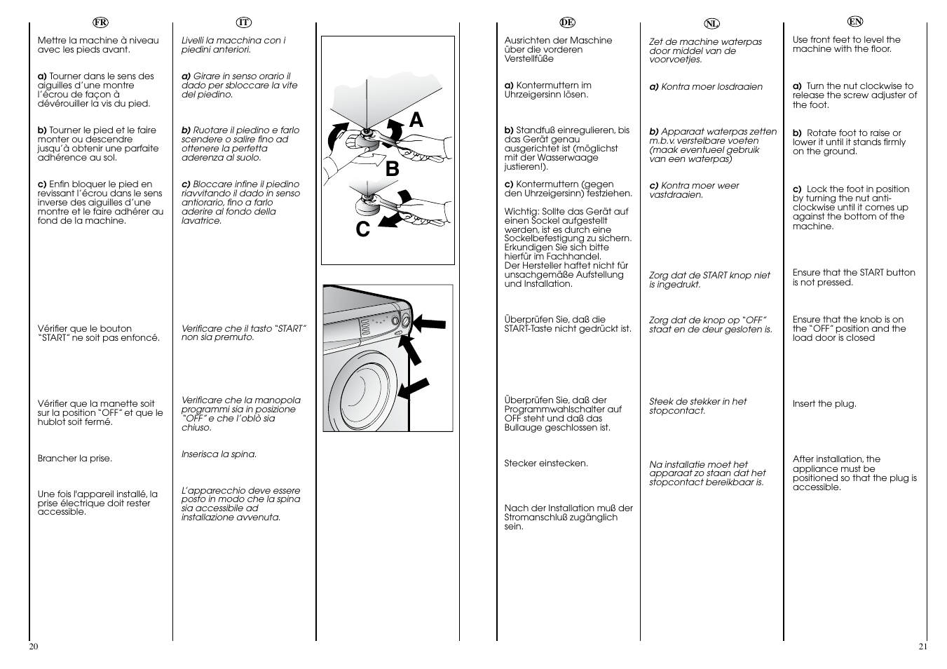 Ab c | Candy CBL 130 SY User Manual | Page 11 / 37
