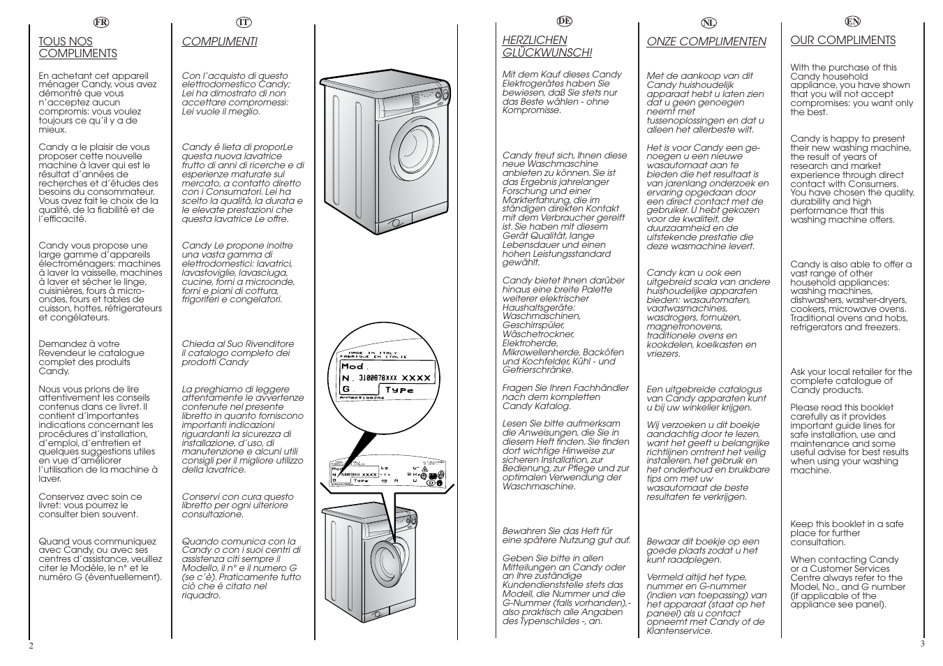 Candy CBL 130 SY User Manual | Page 2 / 37