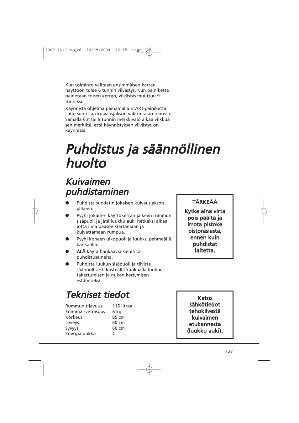Tte ek kn niisse ett ttiie ed do ott | Candy AB CDV 660 -SY User Manual | Page 127 / 132