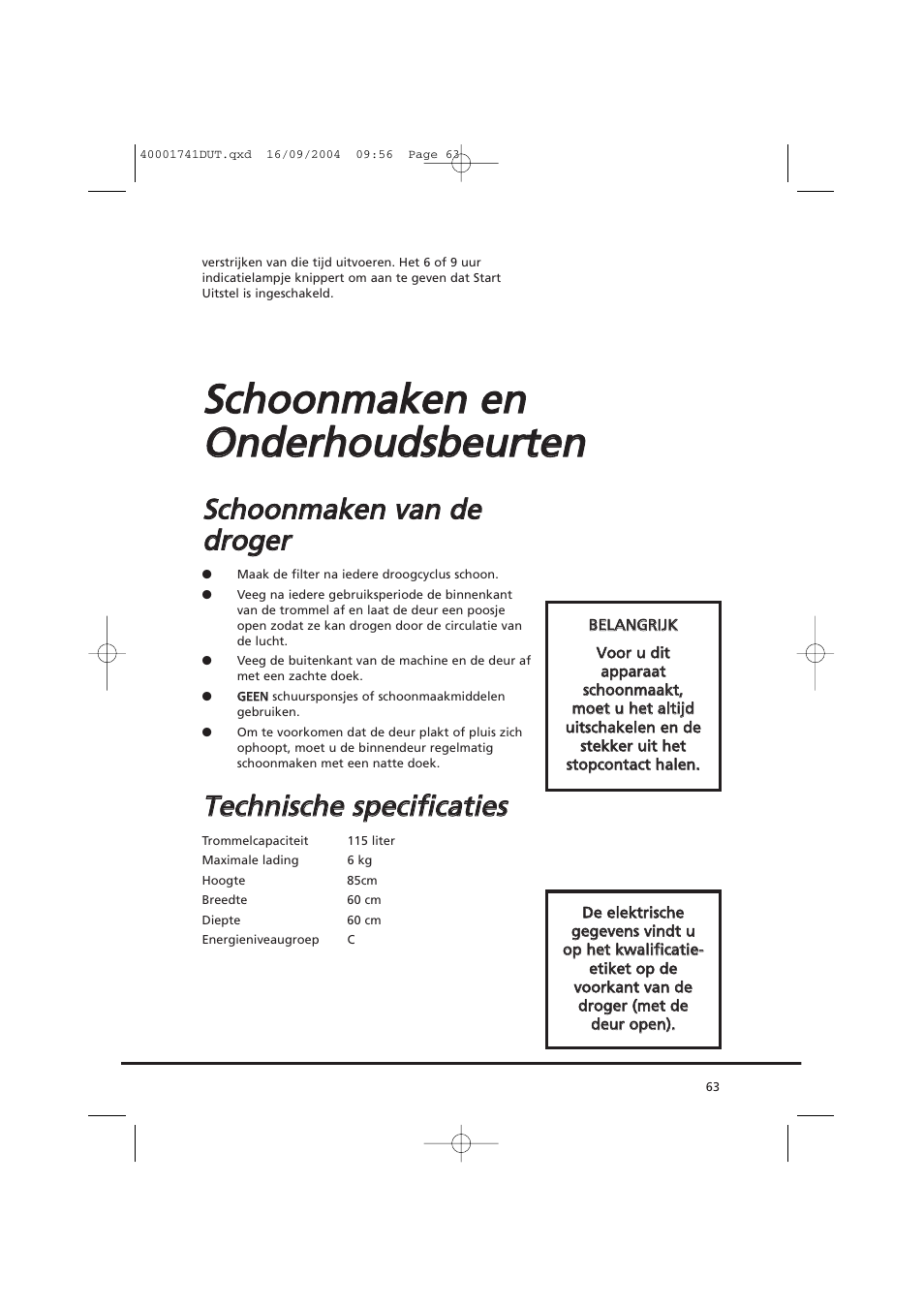 Candy AB CDV 660 -SY User Manual | Page 63 / 132