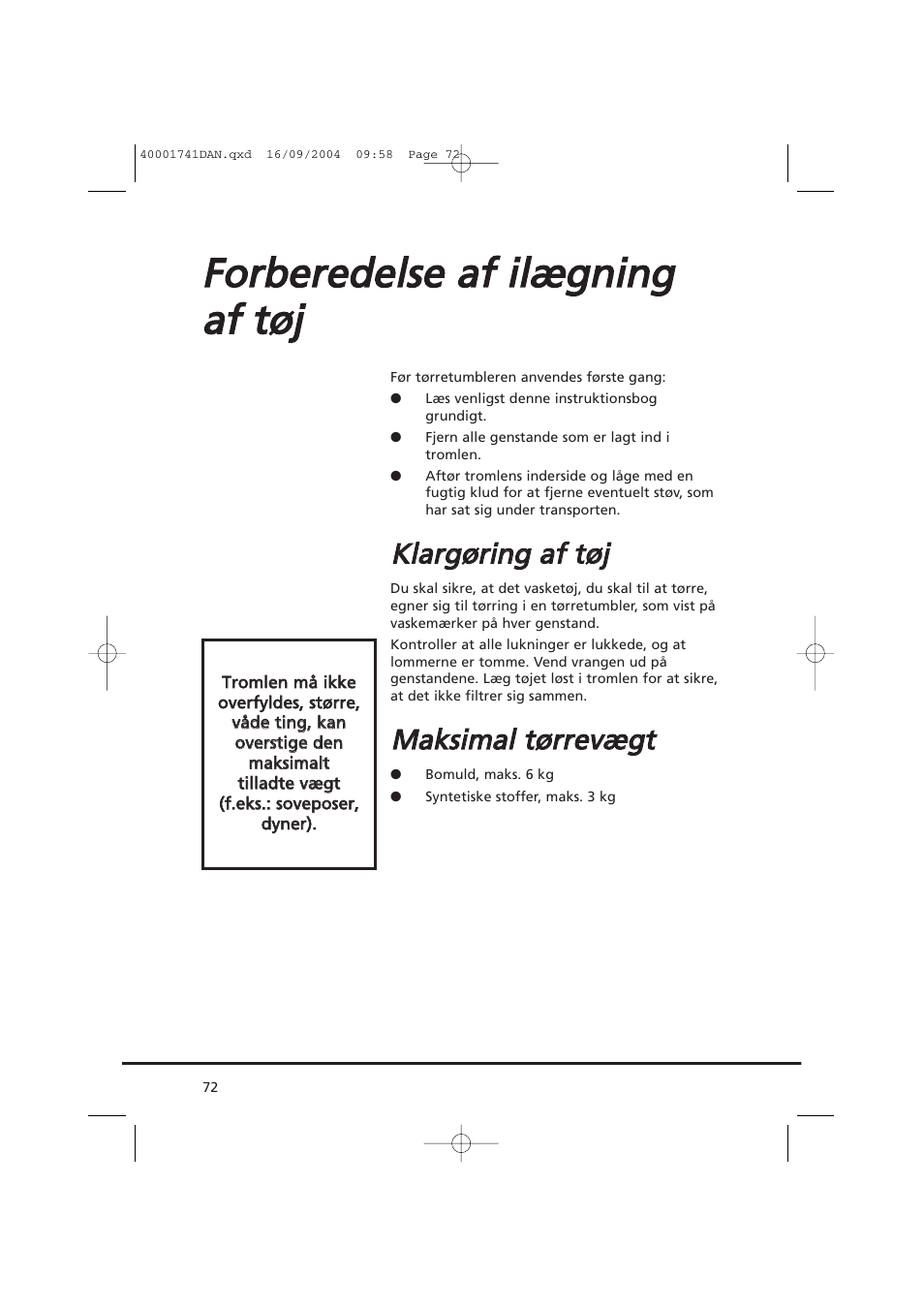 Kklla arrg gø ørriin ng g a aff ttø øjj | Candy AB CDV 660 -SY User Manual | Page 72 / 132