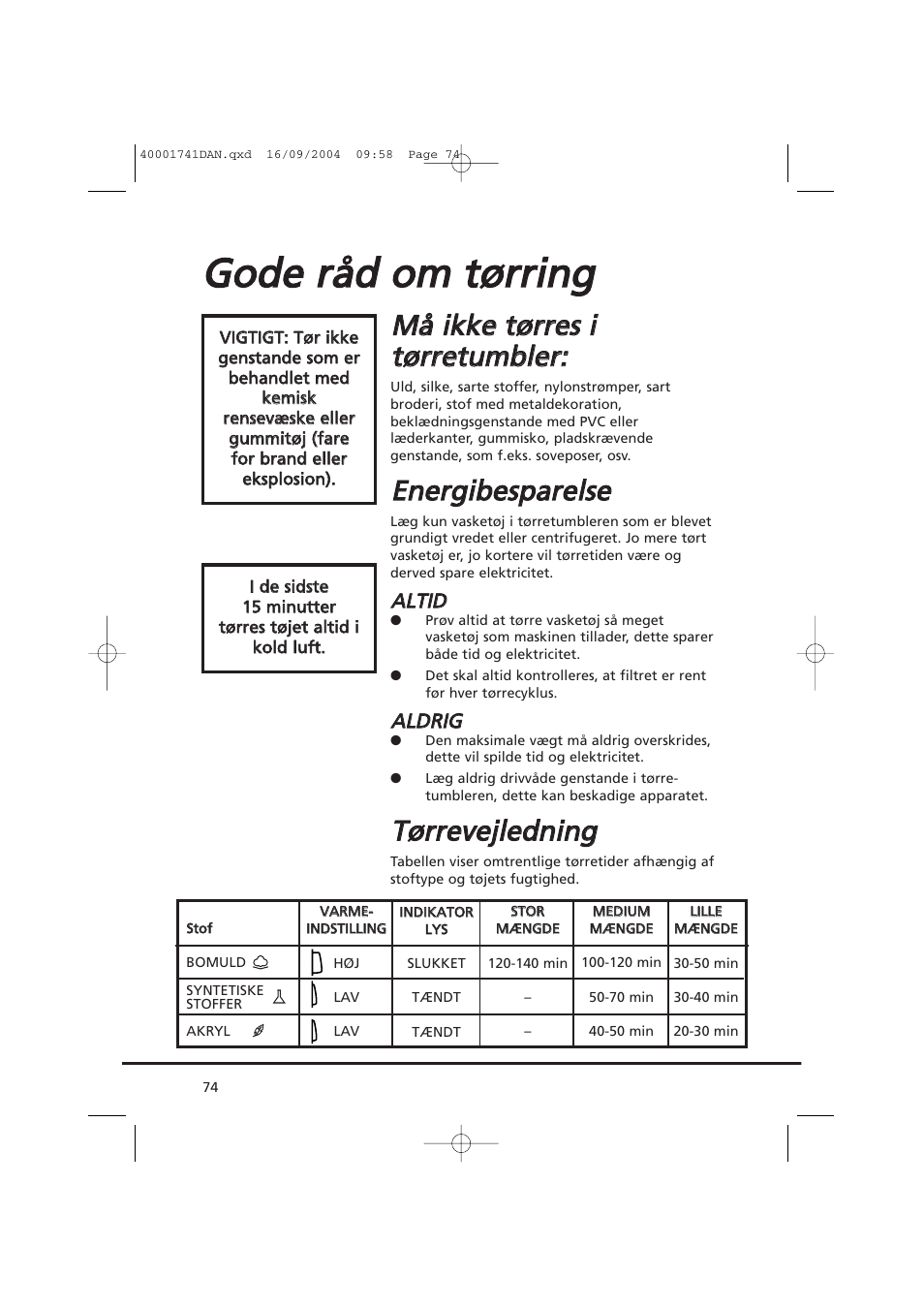 Een ne errg giib be essp pa arre ellsse e | Candy AB CDV 660 -SY User Manual | Page 74 / 132