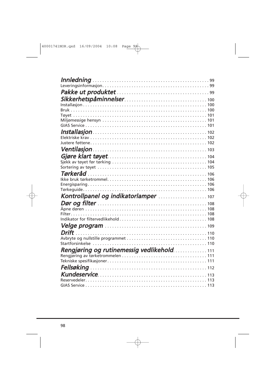 Candy AB CDV 660 -SY User Manual | Page 98 / 132