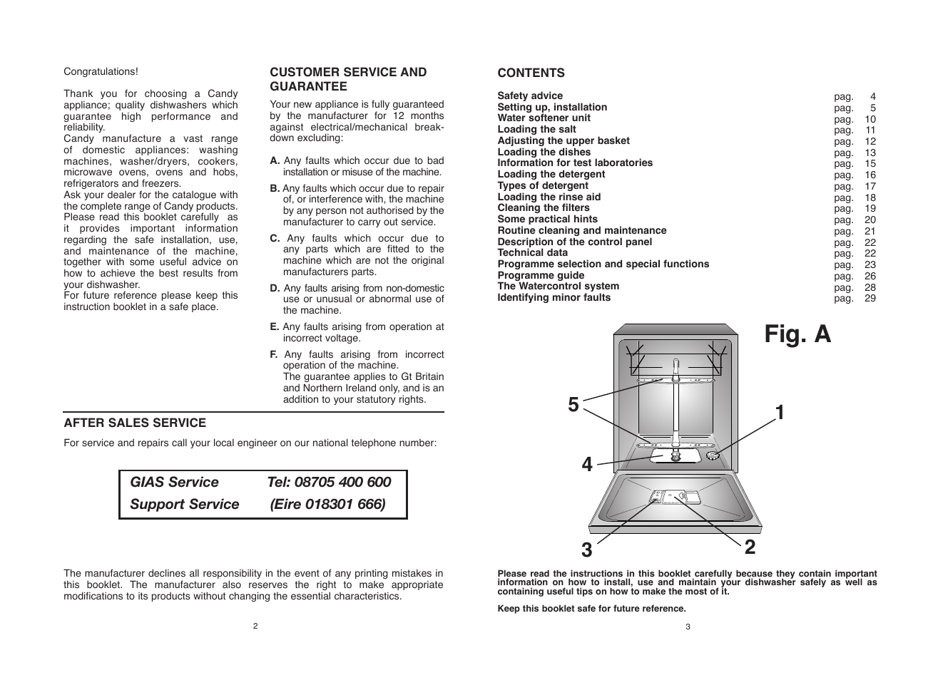 Fig. a | Candy CDF8 615 - S User Manual | Page 2 / 73