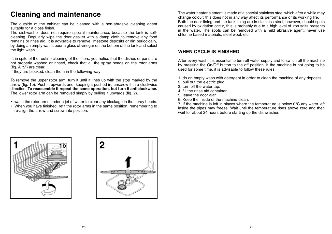 Cleaning and maintenance | Candy CD 622 UK User Manual | Page 11 / 17