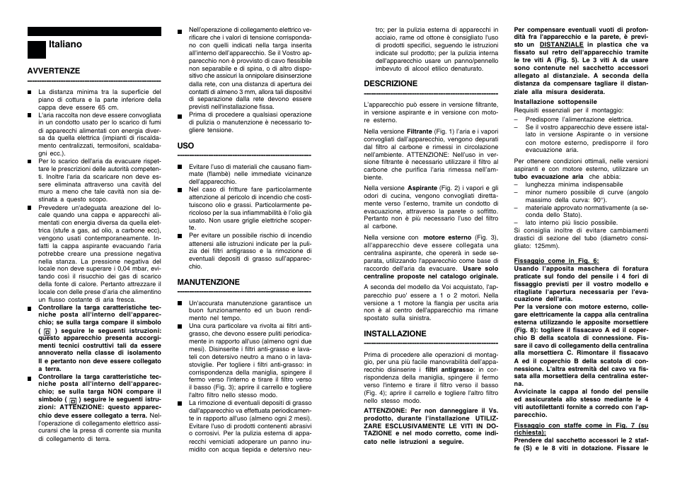 Italiano | Candy CBT 92 X User Manual | Page 7 / 10