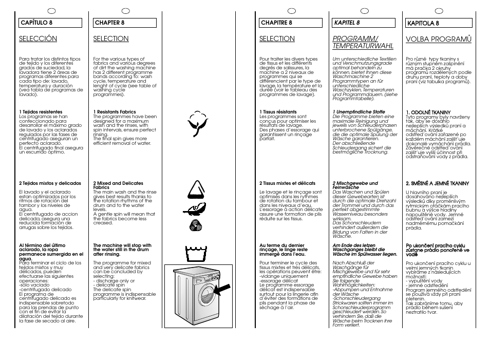 Selección, Selection, Programm/ temperaturwahl | Volba programå | Candy CG 454 T User Manual | Page 17 / 33